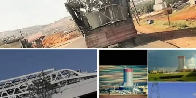 إرهابيو إدلب يقطّعون ويسرقون برج تبريد محطة زيزون لبيعه كخردة في تركيا