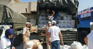 العسكريون الروس يسلمون 4.6 ألف طن من المواد الغذائية إلى السوريين