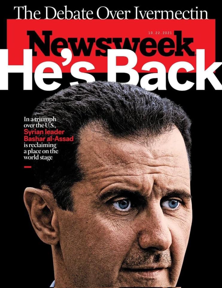 «نيوزويك» الأميركية تعنون صحيفتها بصورة للرئيس الأسد: لقد عاد!