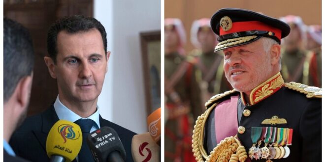 ملك الأردن عبدالله الثاني يتلقى اتصالا هاتفيا من الرئيس السوري بشار الأسد