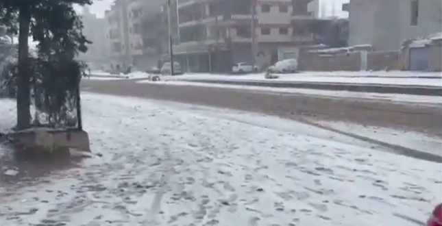 تساقط الثلوج في مدن شمال شرق سوريا