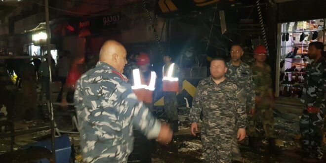 انفجار قبو أحد المطاعم في شارع الحضارة بحمص