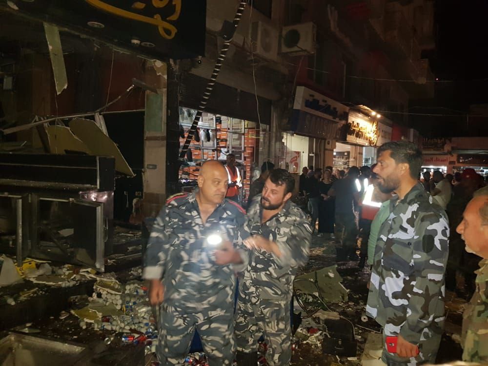 انفجار قبو أحد المطاعم في شارع الحضارة بحمص