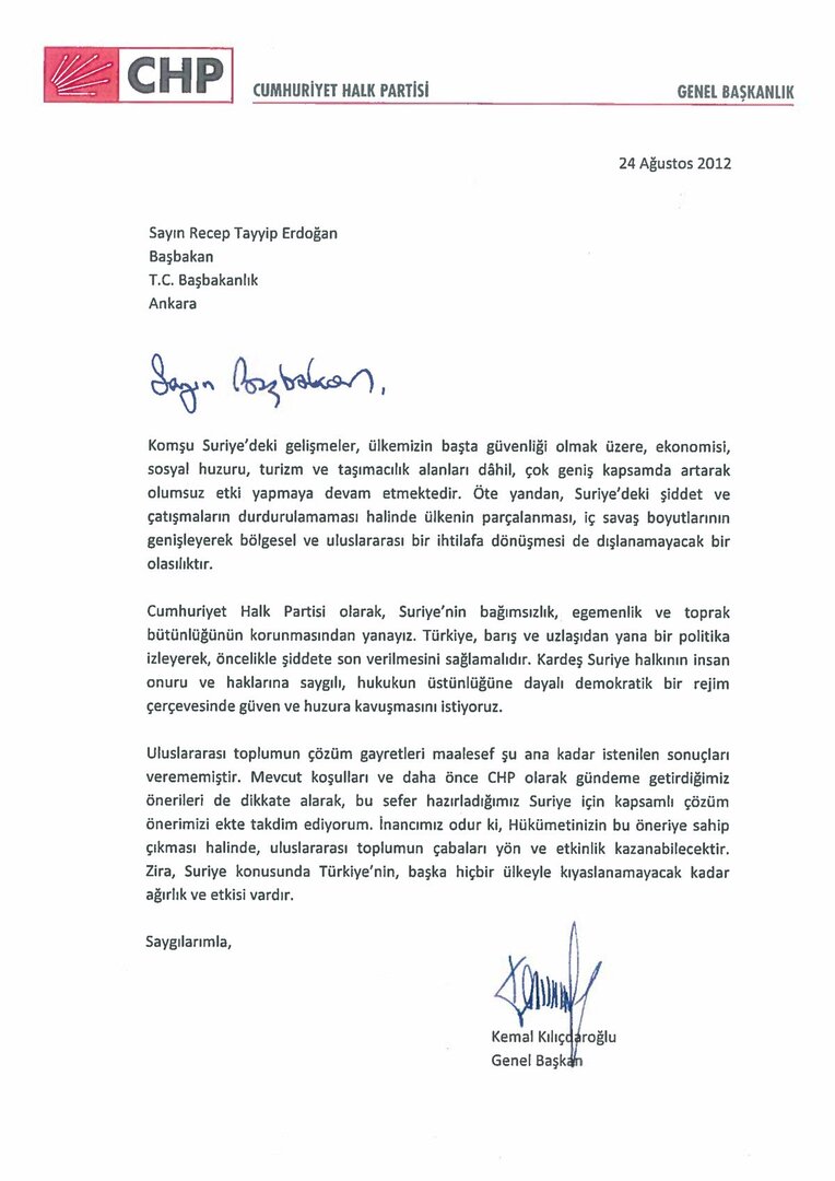 الأتراك يتداولون مجددا رسالة نصح فيها زعيم المعارضة